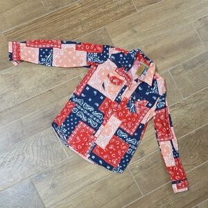 Wrangler Kids Multicolor Patchwork Button Down Shirt